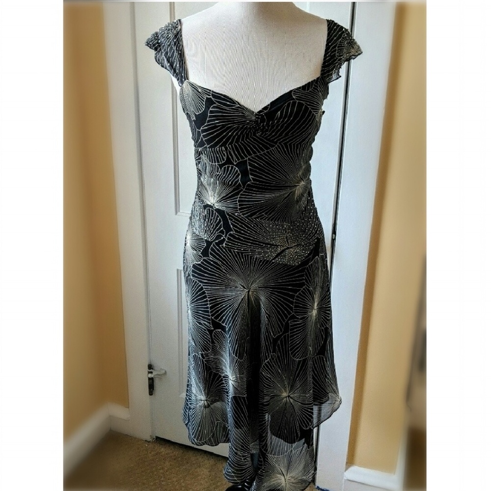 BCBGMaxAzria Beaded Starburst Sweetheart Dress